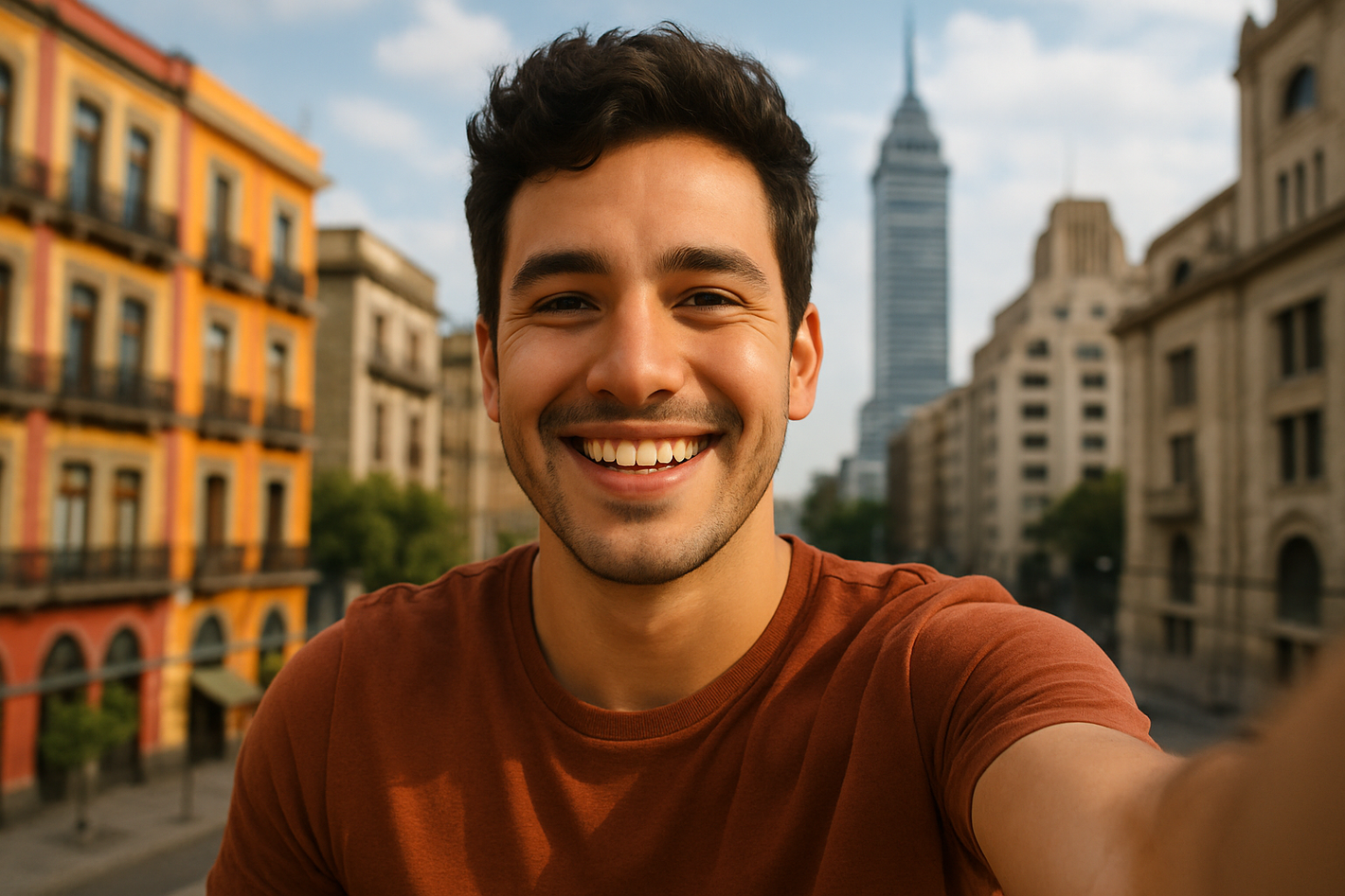 un chico que se llama daniel de la ciudad de méxico feliz en una foto que podría ser de una red social